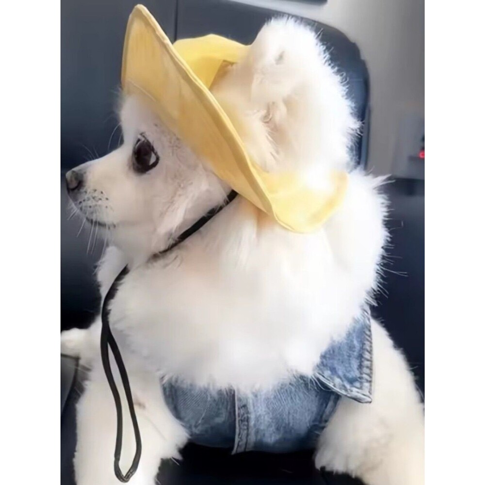 NEW! Pet Sun Hat Breathable UV protection w/ adjustable Chin Strap